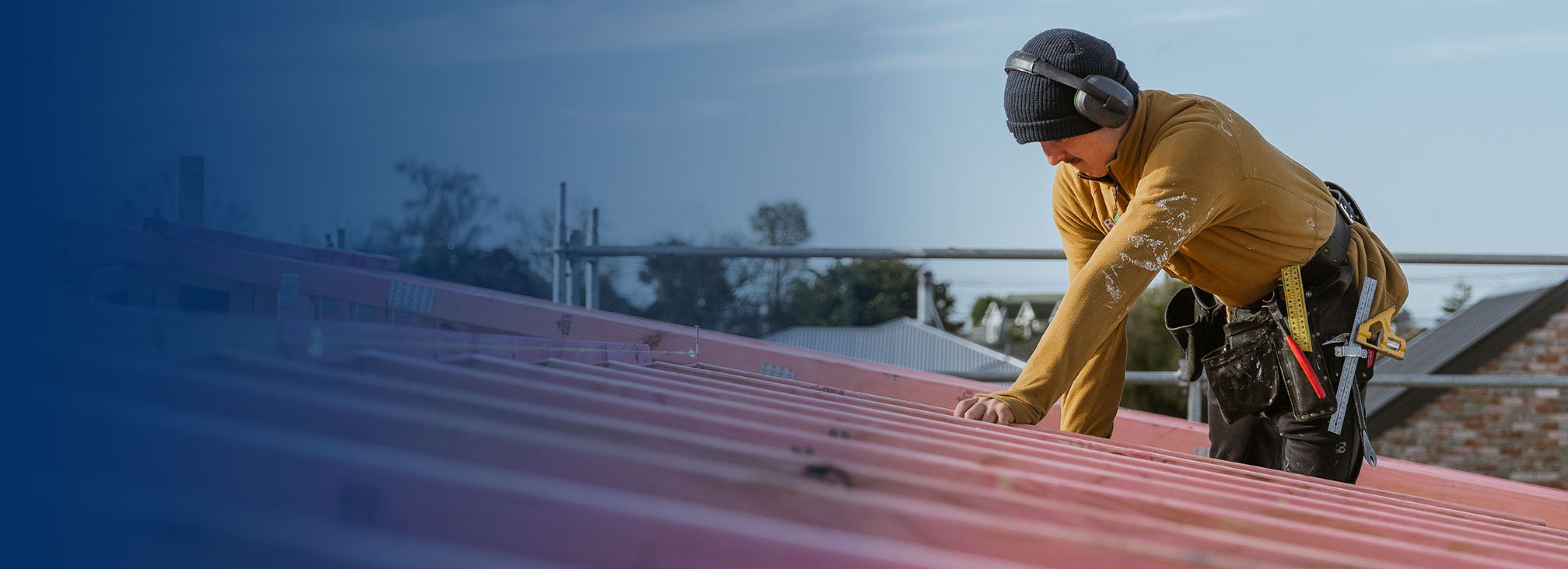 Builder on Construction Site
